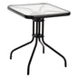 OUTDOOR TABLE SQUARE FIGO HM5035.03 BLACK METAL-GLASS TABLETOP 60Χ60Χ70Hcm image 1