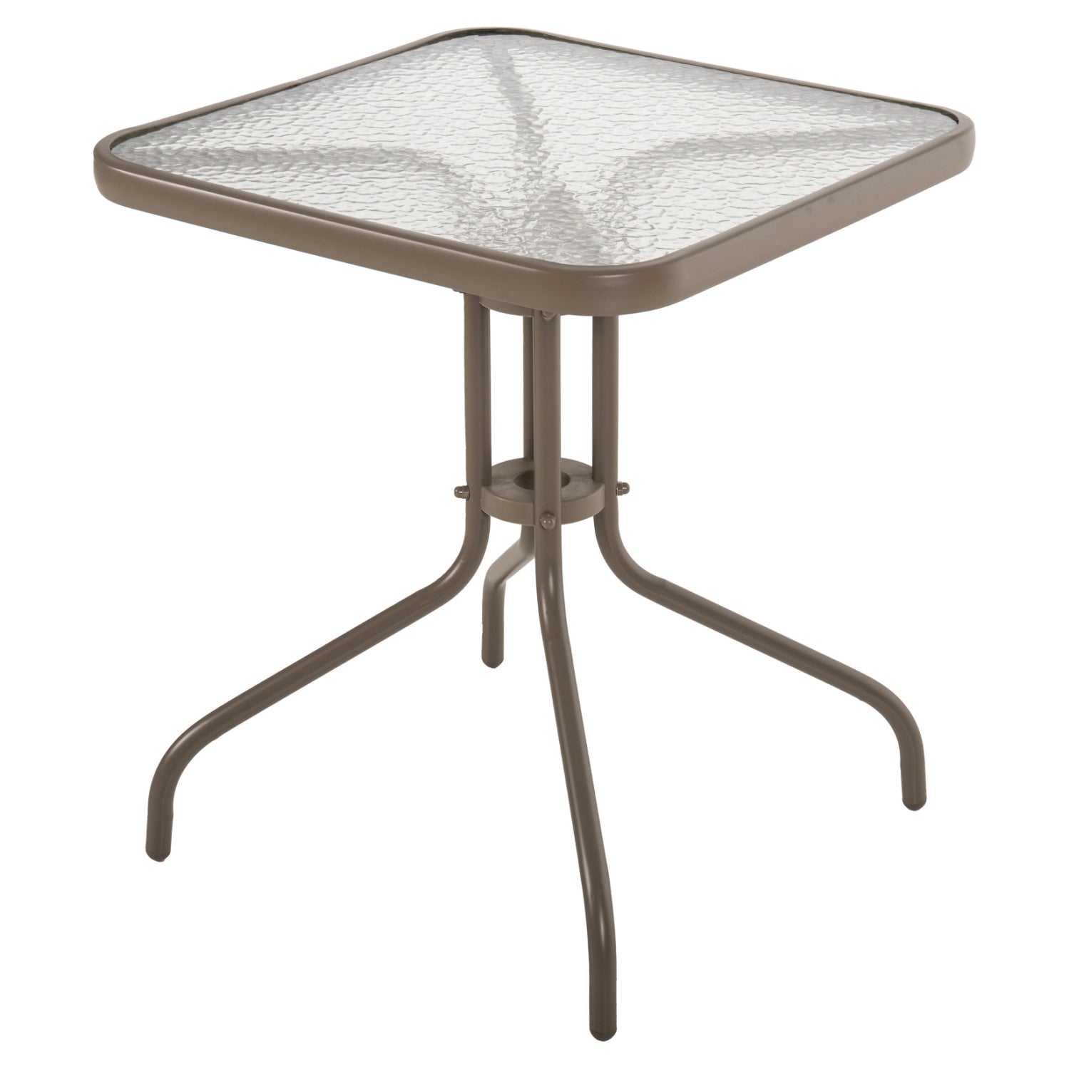 OUTDOOR TABLE SQUARE FIGO HM5035.04 CHAMPAGNE METAL-GLASS TABLETOP 60Χ60Χ70Hcm image 1