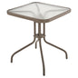 OUTDOOR TABLE SQUARE FIGO HM5035.04 CHAMPAGNE METAL-GLASS TABLETOP 60Χ60Χ70Hcm image 1