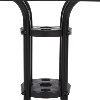 OUTDOOR TABLE SQUARE FIGO HM5036.03 BLACK METAL-GLASS TABLETOP 70Χ70Χ70Hcm