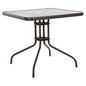 OUTDOOR TABLE SQUARE FIGO HM5972.02 BROWN METAL-GLASS TABLETOP 80Χ80Χ71Hcm image 1