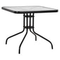 OUTDOOR TABLE SQUARE FIGO HM5972.03 BLACK METAL-GLASS TABLETOP 80Χ80Χ71Hcm image 1