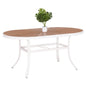 OUTDOOR DINING TABLE TELAMO HM6288.02 ALUMINUM IN WHITE & POLYWOOD TABLETOP 160X90Χ73.5Hcm. image 1