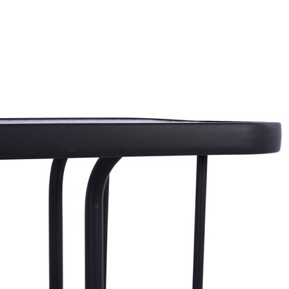OUTDOOR METALLIC TABLE ADAM HM5020.01 DARK GREY WITH SAFETY GLASS TOP 110Χ60Χ71Hcm.
