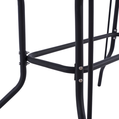 OUTDOOR METALLIC TABLE ADAM HM5020.01 DARK GREY WITH SAFETY GLASS TOP 110Χ60Χ71Hcm.