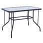 OUTDOOR METALLIC TABLE ADAM HM5020.01 DARK GREY WITH SAFETY GLASS TOP 110Χ60Χ71Hcm. image 1