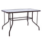 OUTDOOR METALLIC TABLE ADAM HM5020.02 BROWN WITH REINFORCED GLASS TOP 110Χ60Χ71Hcm. image 1