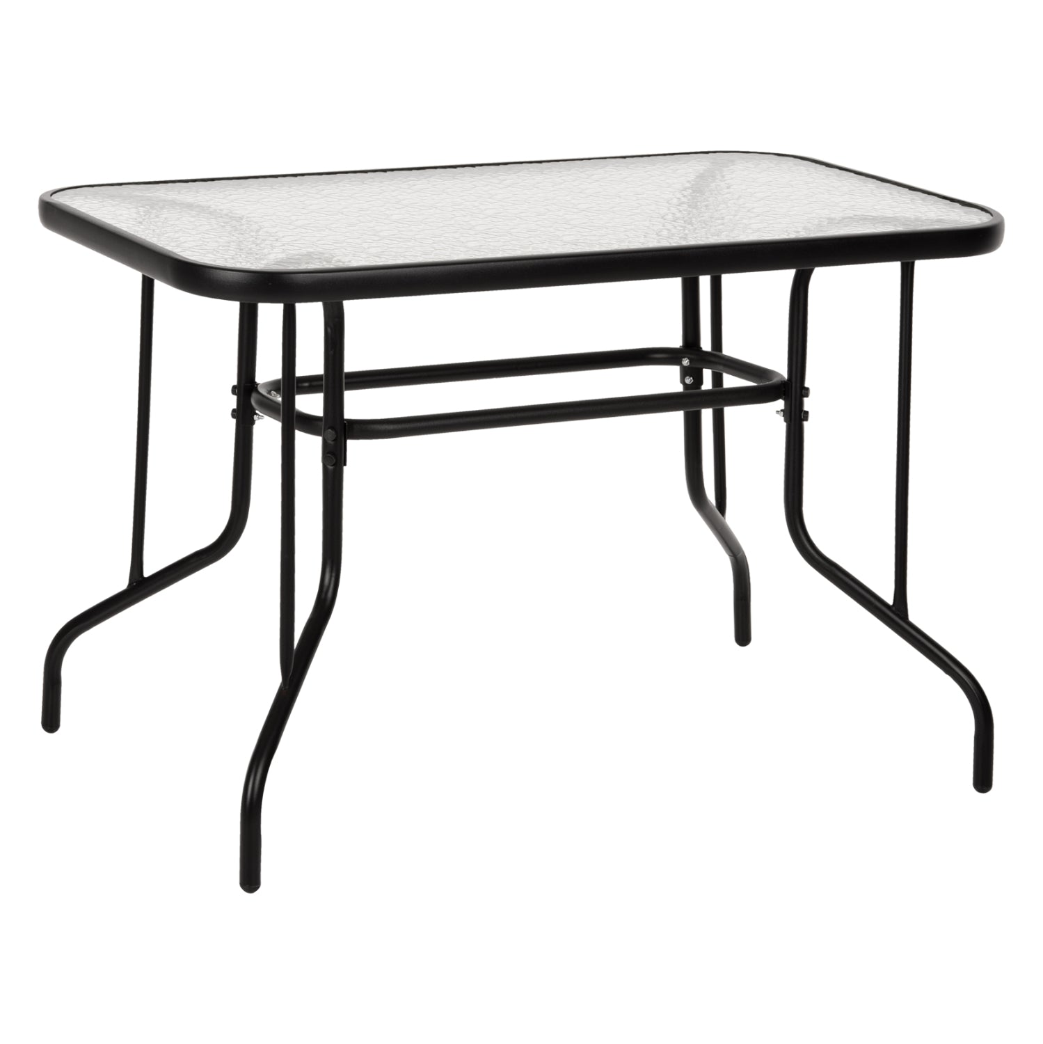 OUTDOOR METALLIC TABLE ADAM HM5020.03 BLACK WITH REINFORCED GLASS TOP 110Χ60Χ71Hcm. image 1