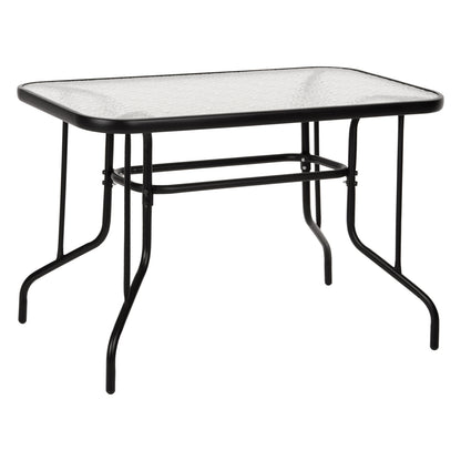 OUTDOOR METALLIC TABLE ADAM HM5020.03 BLACK WITH REINFORCED GLASS TOP 110Χ60Χ71Hcm. image 1