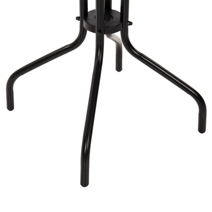 TABLE LIMA HM5079.03 METAL BLACK WITH TEMPERED GLASS TOP Φ60x68Hcm.