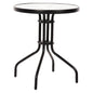 TABLE LIMA HM5079.03 METAL BLACK WITH TEMPERED GLASS TOP Φ60x68Hcm. image 1