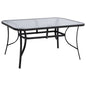 DINING TABLE BRUNO HM5145.03 METAL IN BLACK COLOR-TEMPERED GLASS 150Χ90Χ72Hcm. image 1