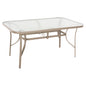 DINING TABLE BRUNO HM5145.14 METAL IN CHAMPAGNE COLOR-TEMPERED GLASS & UMBRELLA HOLE 150X90Χ72Hcm. image 1
