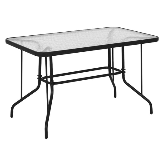 OUTDOOR METALLIC TABLE ADAM HM5679.01 GREY WITH REINFORCED GLASS TOP 120Χ70Χ71Hcm. image 1