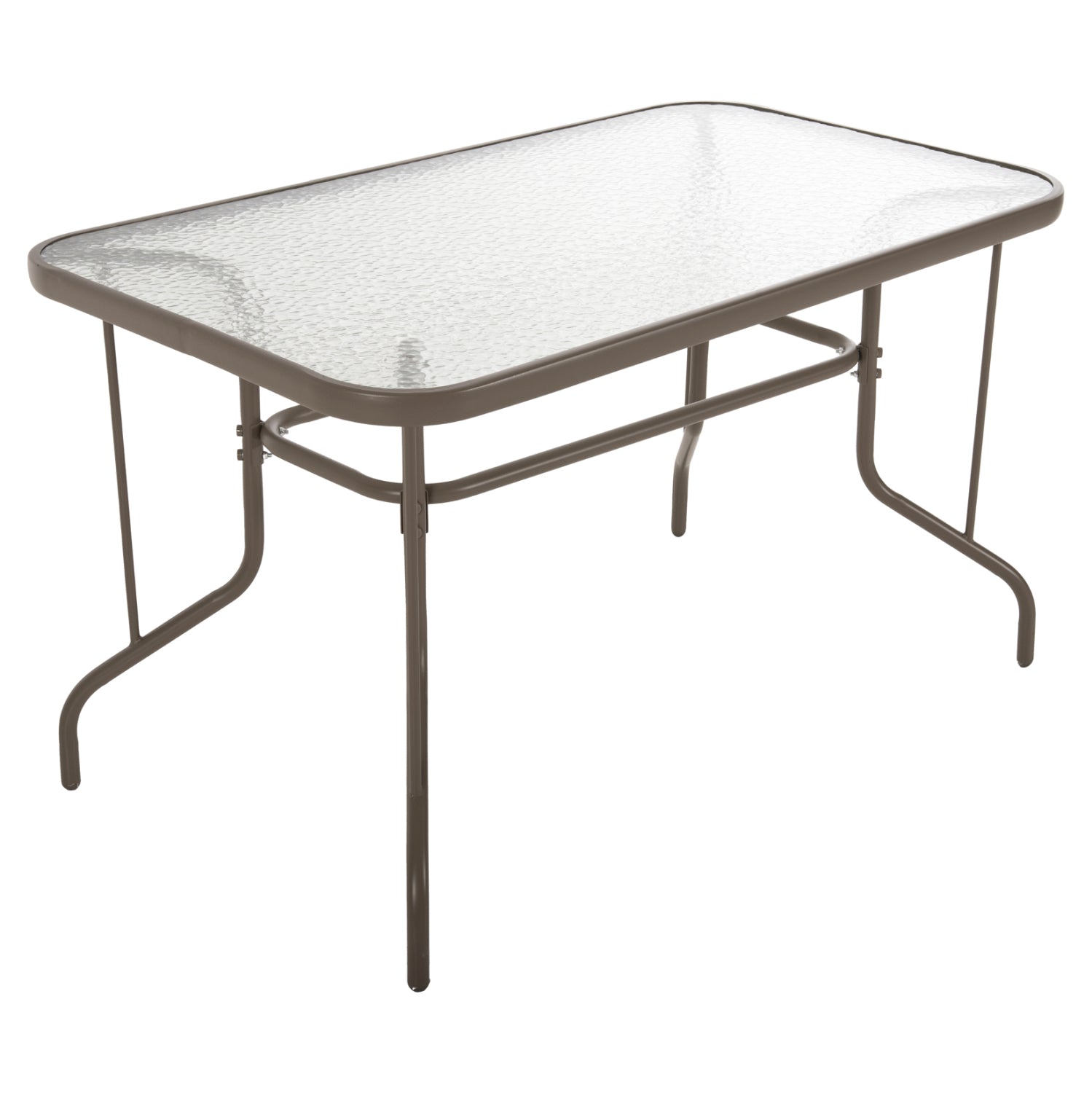 OUTDOOR METALLIC TABLE ADAM HM5679.04 CHAMPAGNE COLOR WITH REINFORCED GLASS TOP 120Χ70Χ71Hcm. image 1