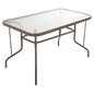 OUTDOOR METALLIC TABLE ADAM HM5679.04 CHAMPAGNE COLOR WITH REINFORCED GLASS TOP 120Χ70Χ71Hcm. image 1