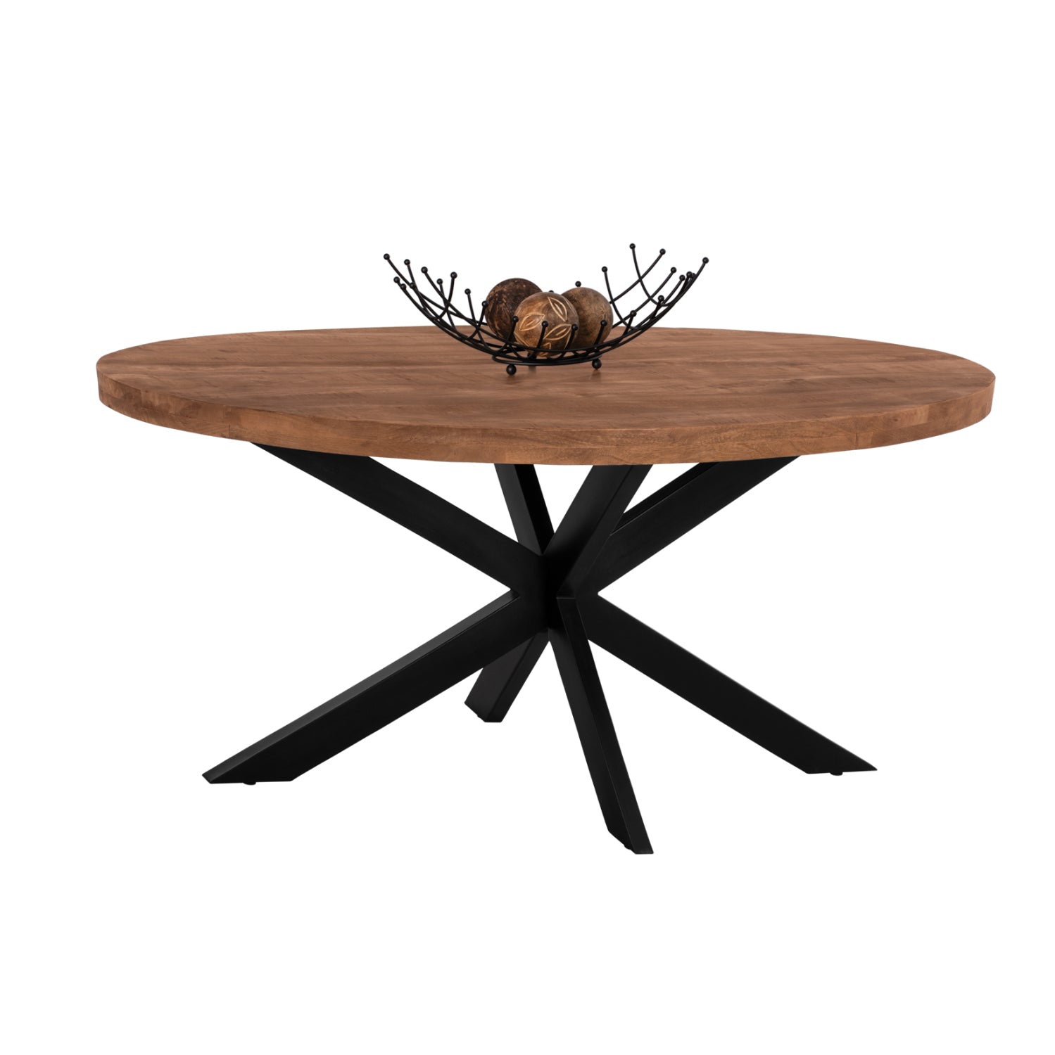 Dining Table Oval LEVINHO HM8482.11 solid mango wood 160x90x77H image 1
