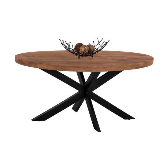 Dining Table Oval LEVINHO HM8482.11 solid mango wood 160x90x77H image 1