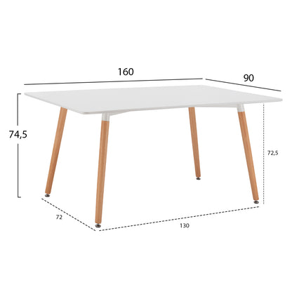 Минималистично Кухненско Трапезно Табло Бяло MDF, 160x90x74