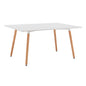 Kitchen Table HM8697.01 Minimal, White MDF, legs BEECH, 160x90x74 image 1