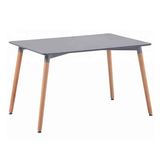 Kitchen Table HM8697.10 MINIMAL, grey MDF, legs BEECH, 160x90x74,5 cm image 1