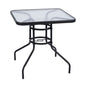 OUTDOOR TABLE SQUARE FIGO HM5036.01 GREY METAL-GLASS TABLETOP 70Χ70Χ72Hcm image 1