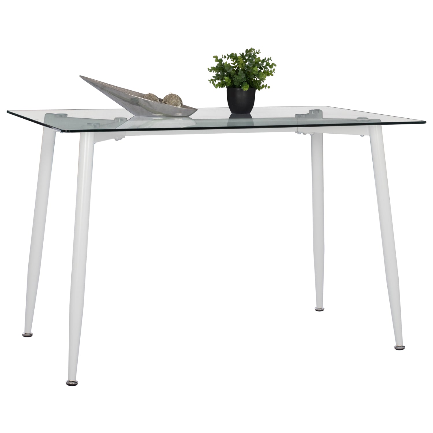 DINING TABLE WHITE METAL LEGS -GLASS HM8498.03 120X70X75H image 1