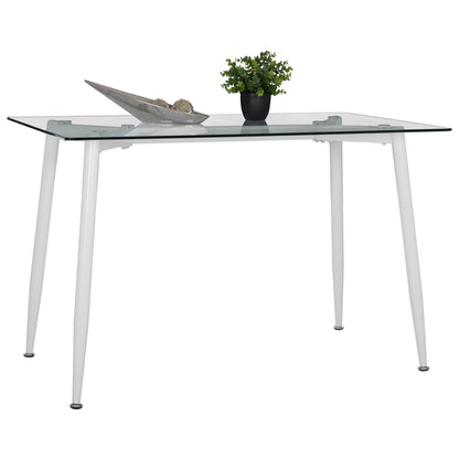 DINING TABLE WHITE METAL LEGS -GLASS HM8498.03 120X70X75H image 1