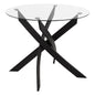 Dining Table Round JAFARU Metallic Black Tempered Glass Φ90x75Hcm HM8499.01 image 1