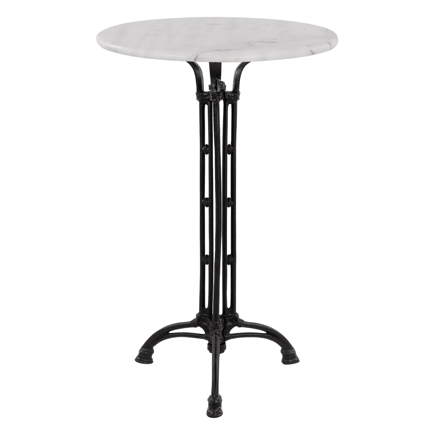 TABLE BRIELLE HM5890 WITH CAST IRON TREFOIL LEGS AND MARBLE TOP Φ60x110Hcm. image 1