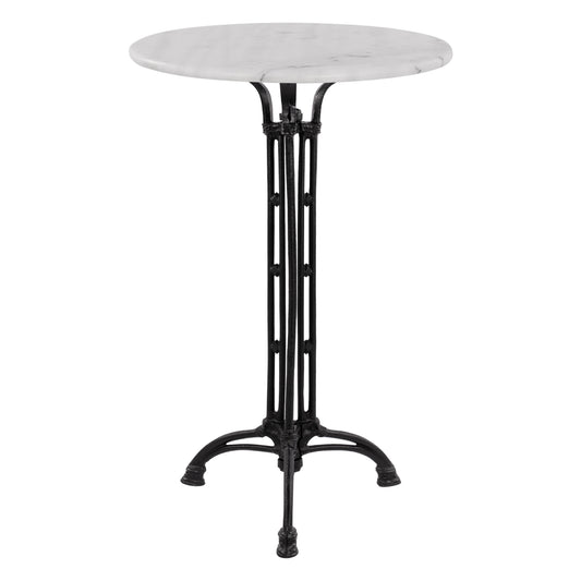 TABLE BRIELLE HM5890 WITH CAST IRON TREFOIL LEGS AND MARBLE TOP Φ60x110Hcm. image 1