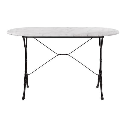 Table with base from cast iron HM440 with marble oval 120x59x72