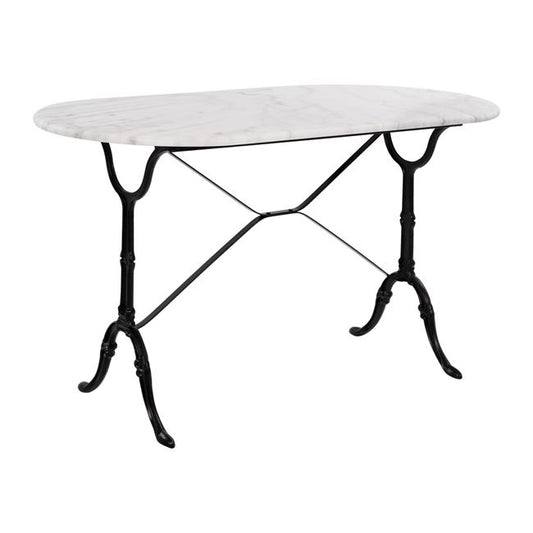 Table with base from cast iron HM440 with marble oval 120x59x72 image 1