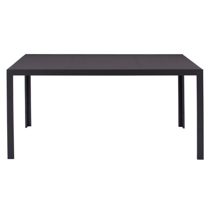 METALLIC TABLE IN GREY WITH GREY GLASS 150x90x75cm HM5767.01