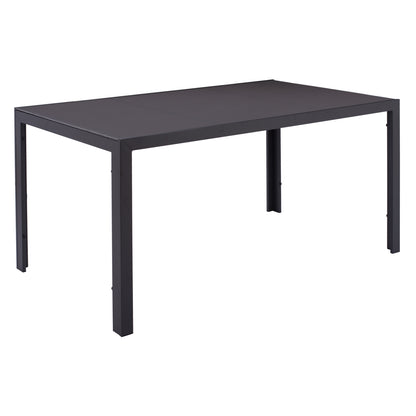 METALLIC TABLE IN GREY WITH GREY GLASS 150x90x75cm HM5767.01