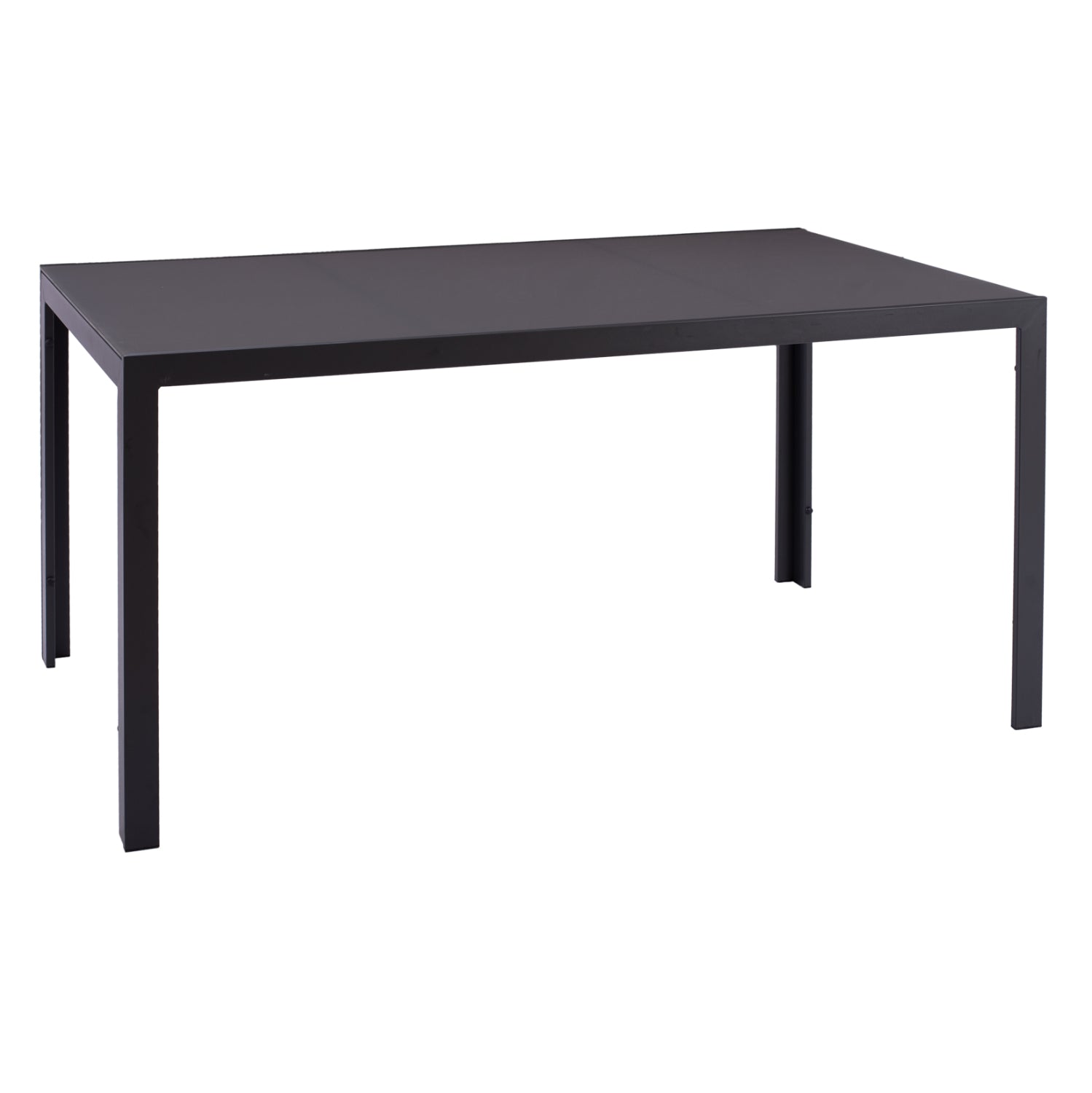 METALLIC TABLE IN GREY WITH GREY GLASS 150x90x75cm HM5767.01 image 1