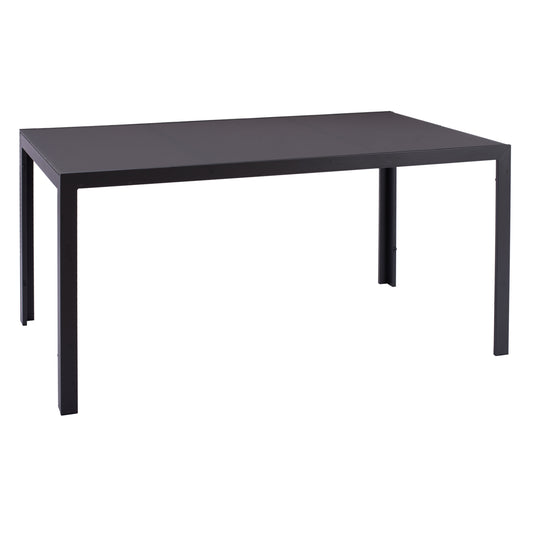 METALLIC TABLE IN GREY WITH GREY GLASS 150x90x75cm HM5767.01 image 1
