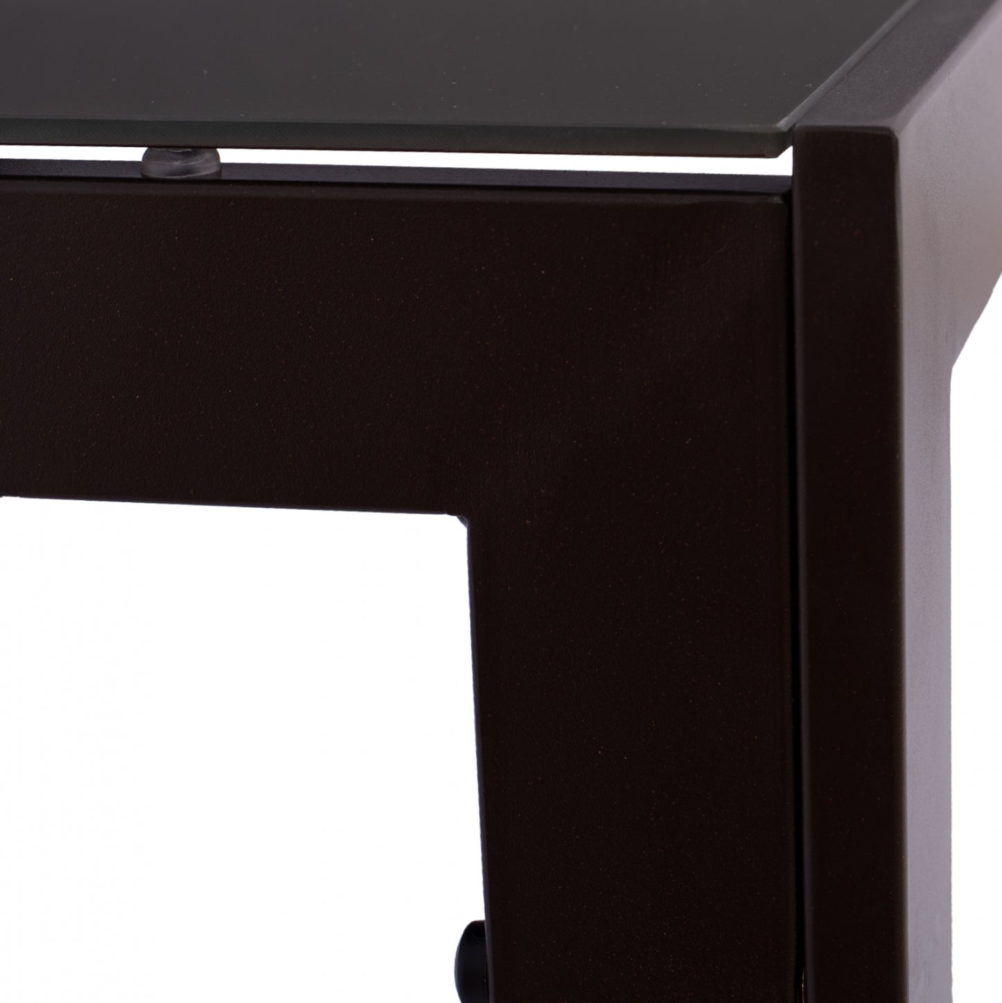METALLIC TABLE IN BROWN WITH BROWN GLASS 150X90X75cm HM5767.02