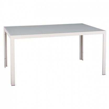 METALLIC TABLE ICE WHITE WITH GLASS HM5767.03 150X90Χ75cm. image 1