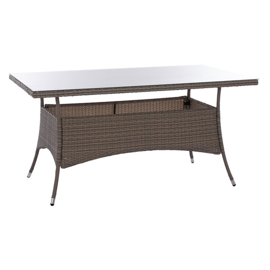 ΤΡΑΠΕΖΙ ΜΕΤΑΛΛΙΚΟ MINSK RATTAN ΓΚΡΙ HM5507.01 150x90x75Υ εκ. image 1