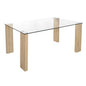 Dining Table Morgan 140x80x75cm HM0083.01 Glass with wooden legs image 1