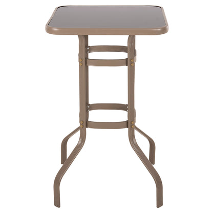 BAR TABLE SQUARE FIGGY HM6066.04 METALLIC CHAMPAGNE-COLORED-TEMPERED GLASS 60x60x100Hcm.