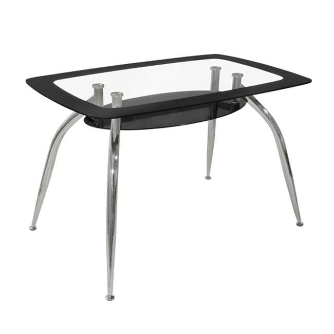 Dining Table Norris 120Χ75Χ75cm HM0086.02 Glass Black image 1