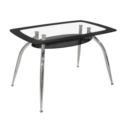 Dining Table Norris 120Χ75Χ75cm HM0086.02 Glass Black image 1