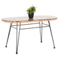 OUTDOOR OVAL COFFEE TABLE ALLEGRA HM5695.11 BEIGE WICKER-BLACK METAL 100x45x51,5Hcm. image 1