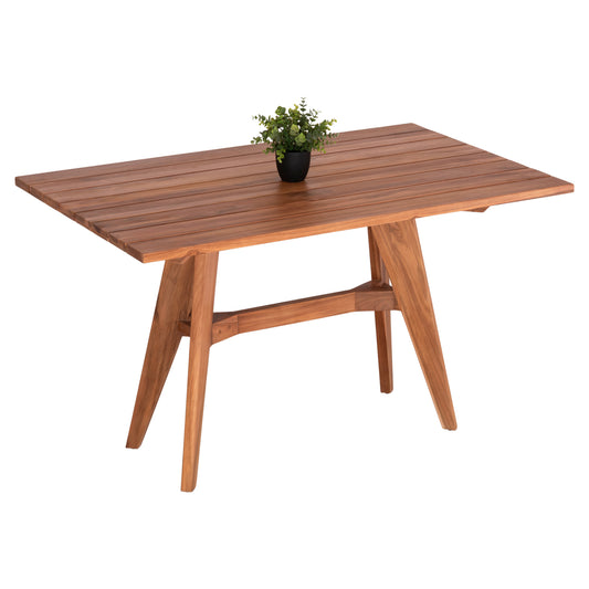 OUTDOOR DINING TABLE RECTANGULAR LEO HM6137 SOLID TEAK WOOD 130x80x76Hcm. image 1