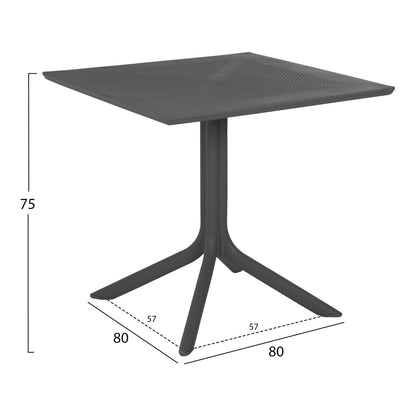 OUTDOOR POLYPROPYLENE SQUARE TABLE LUNAR HM5930.20 GREY 80x80x75Hcm.