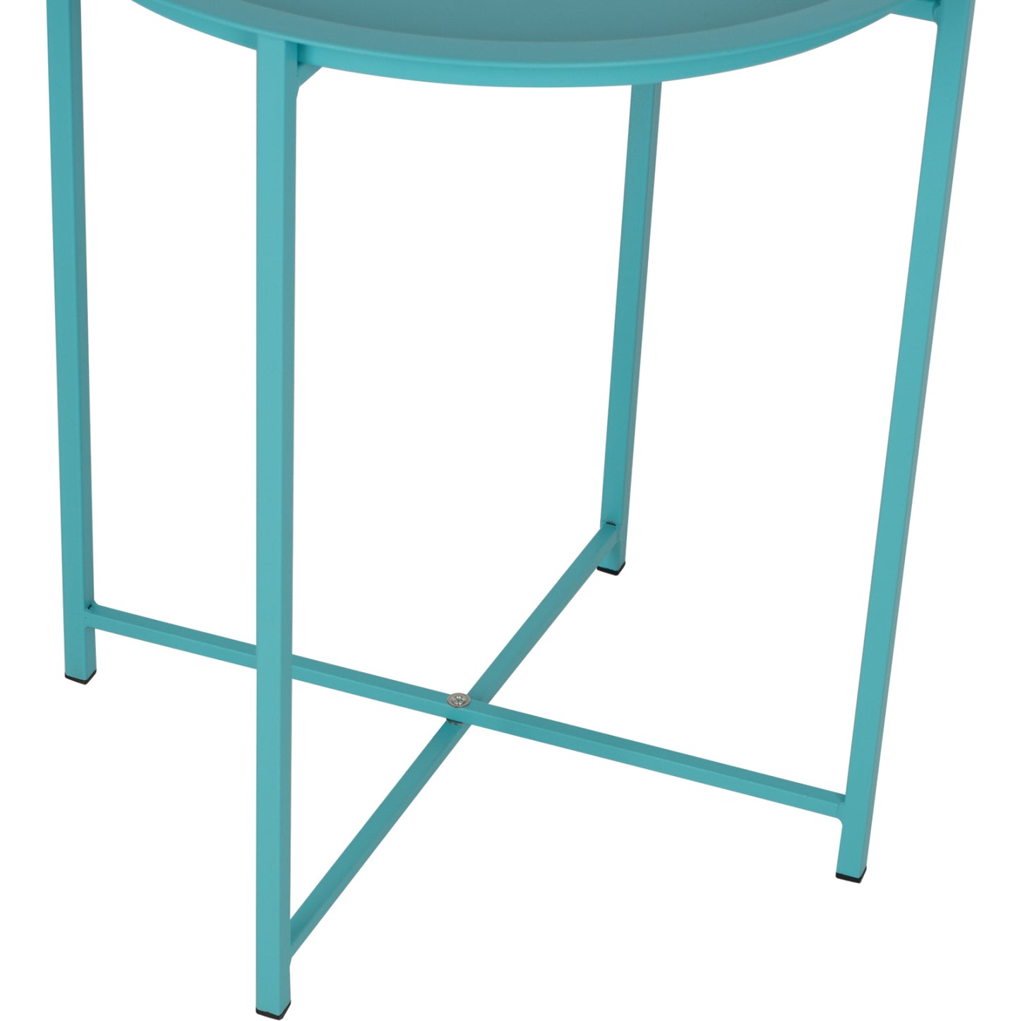 Сгъваем Страничен Масичка Самуел с Поднос в Тюркоаз Φ46x53Hcm