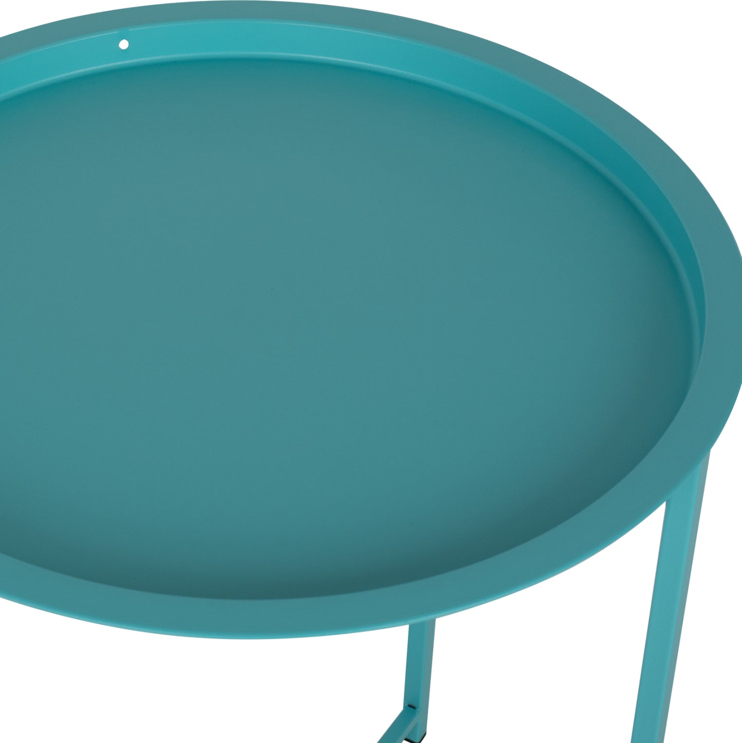 Сгъваем Страничен Масичка Самуел с Поднос в Тюркоаз Φ46x53Hcm