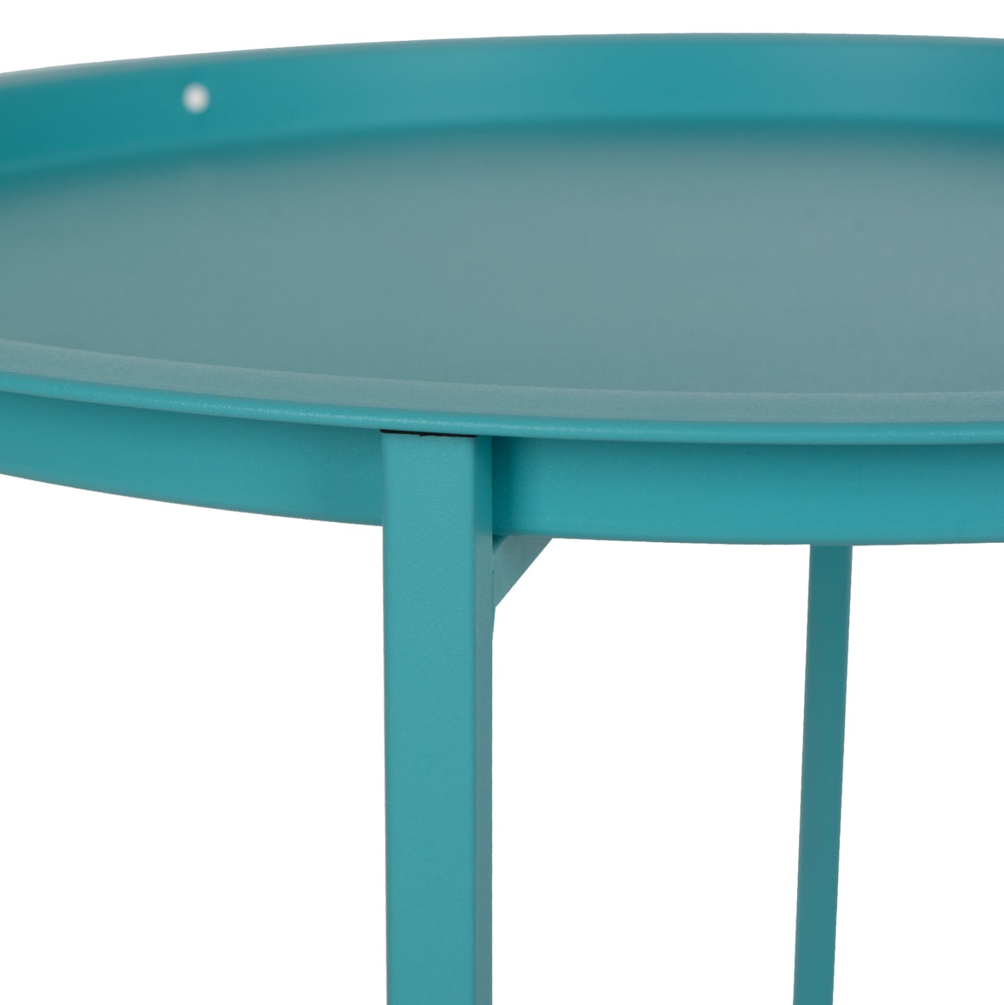 Сгъваем Страничен Масичка Самуел с Поднос в Тюркоаз Φ46x53Hcm